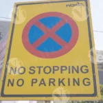 No Stopping and No Parking Board - Log, colour and B&W