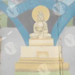 Buddha painting on the wall - Log, colour and B&W