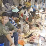 Local Fish Market - Log colour and B&W