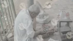 Elderly man, street cobbler, repairing shoes - Log, colour and B&W - Image 3