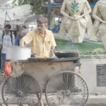 A Street Food Vendor in Kolkata Preparing Food - Log, colour and B&W