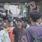 A Crowded Street Market - Log, colour and B&W