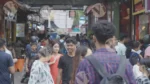 A Crowded Street Market - Log, colour and B&W