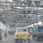 Driving over Howrah Bridge - Log, colour and B&W