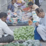 Seller selling Raw Mangoes - Log, colour and B&W