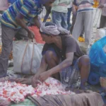 Mallick Ghat flower Market in Kolkata - Log, colour and B&W
