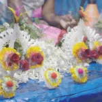 Floral Design, a Flower Arrangement - Log, colour and B&W