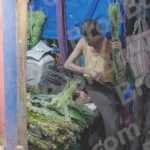 Man Arranging Flowers Leaf - Log, colour and B&W