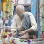 A Old Man working in a Flower Shop - Log , colour and B&W