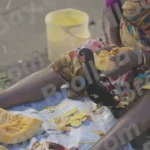 Cutting Pumpkin into Pieces - Log, colour and B&W