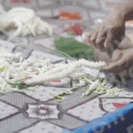 Making a Garland with White Flowers - Log, colour and B&W