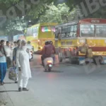 People are Waiting for the Bus - Log, colour and B&W