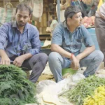 Men Working at Flower Market - Log, colour and B&W