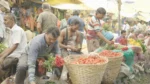 People Selling Flowers in a Market - Log, colour and B&W