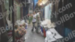 A Narrow Street or Alleyway in a Market - Log, colour and B&W