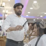 Cutting Hairs By Hairdresser - Log, colour and B&W