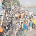A Large Gathering of People at a Hooghly River in Haridwar - Log, colour and B&W