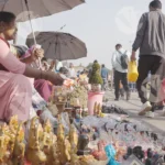 Peoples are Selling God Statue - Log, colour and B&W