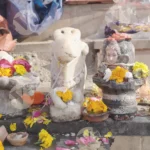 Lord Shiva and Nandi Statue - Log, colour and B&W