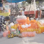 Man Selling Bucket in Haridwar - Log, colour and B&W