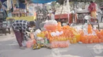 Man Selling Bucket in Haridwar - Log, colour and B&W
