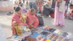 Women Buying Locket (Mala) in Haridwar - Log, colour and B&W