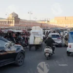 Traffic in Jaipur - Log, colour and B&W