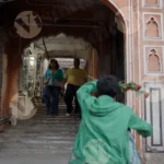 Way to Hawa Mahal - Log, colour and B&W