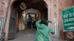 Way to Hawa Mahal - Log, colour and B&W