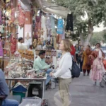 People are Walking in Jaipur Market - Log, colour and B&W