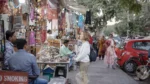 People are Walking in Jaipur Market - Log, colour and B&W