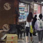 People Walking in a Market Street - Log, colour and B&W