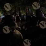 Crowd Chanting Bhajan and Dancing - Log, colour and B&W