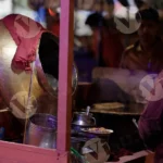 Seller Selling Chole Kulche - Log, colour B&W