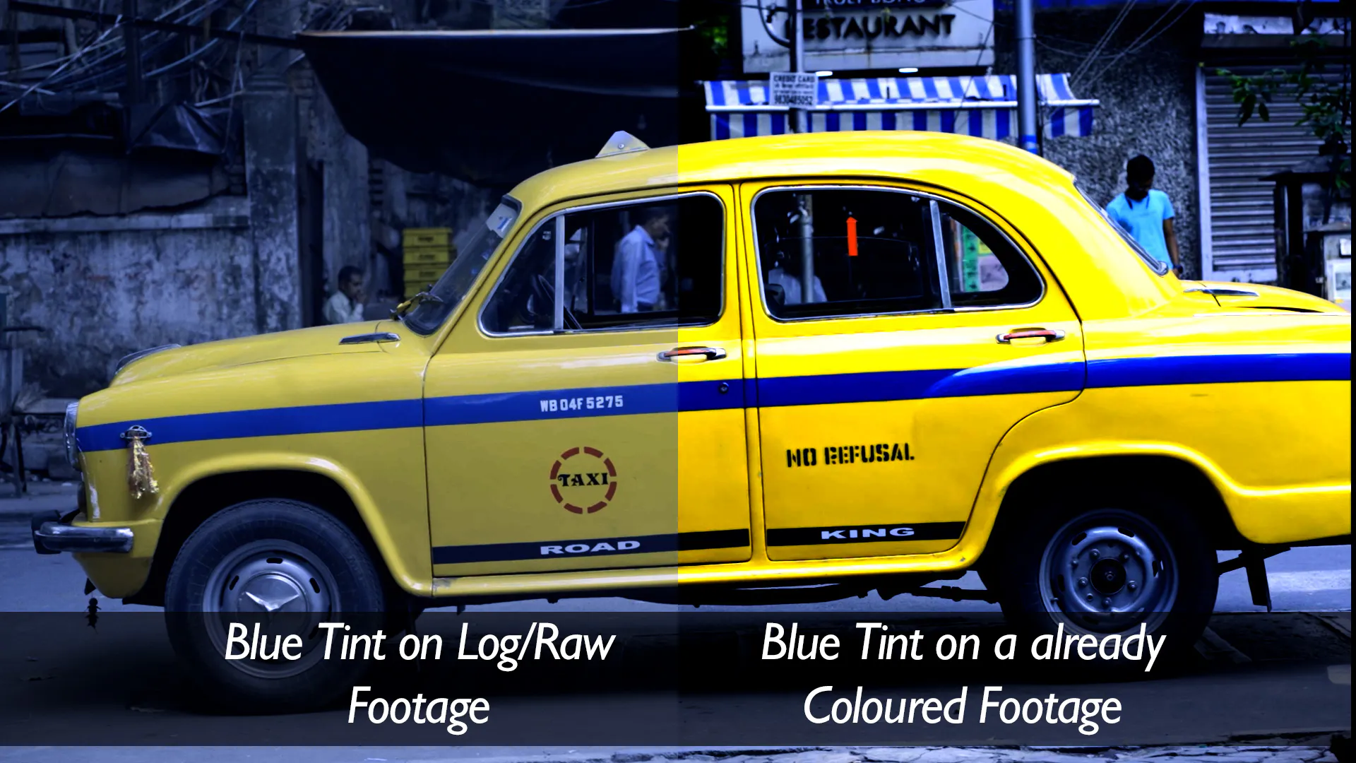Blue Tint on a Log Footage feels like an Original Colour Platate vs the same on an already coloured footage, which has too much contrast and saturation.