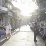 A Street Market or a Bustling Lane in an Indian town - Log, colour and B&W