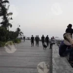 People Walking in Bandra Bandstand - Log, colour and B&W