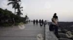 People Walking in Bandra Bandstand - Log, colour and B&W