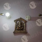 Lord Ganesha Statue on Wall - Log, colour and B&W