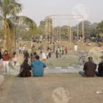 Connaught Place Park - Log, colour and B&W