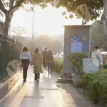 People Walking on Footpath - Log, colour and B&W