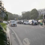 Vehicles Running on Connaught place Road - Log, colour and B&W