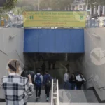 Way to Metro Station - Log, colour and B&W