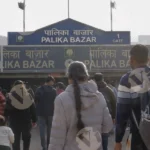 People are Walking in Palika Bazar Market - Log, colour and B&W