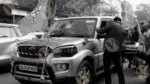 BJP Rally on Road - log, color and B&W - Image 2