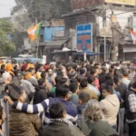 Political Rally on Road (BJP) - Log, colour and B&W