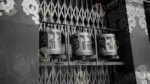 Tibetan Prayer Wheels - Log, colour and B&W - Image 2