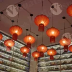 Beautiful Lamps in a Restaurant - Log, colour and B&W