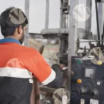 Collecting Paper Plates in a Machine - Log, colour and B&W