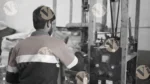Collecting Paper Plates in a Machine - Log, colour and B&W - Image 2